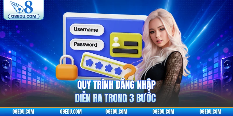 Quy trình đăng nhập diễn ra trong 3 bước 